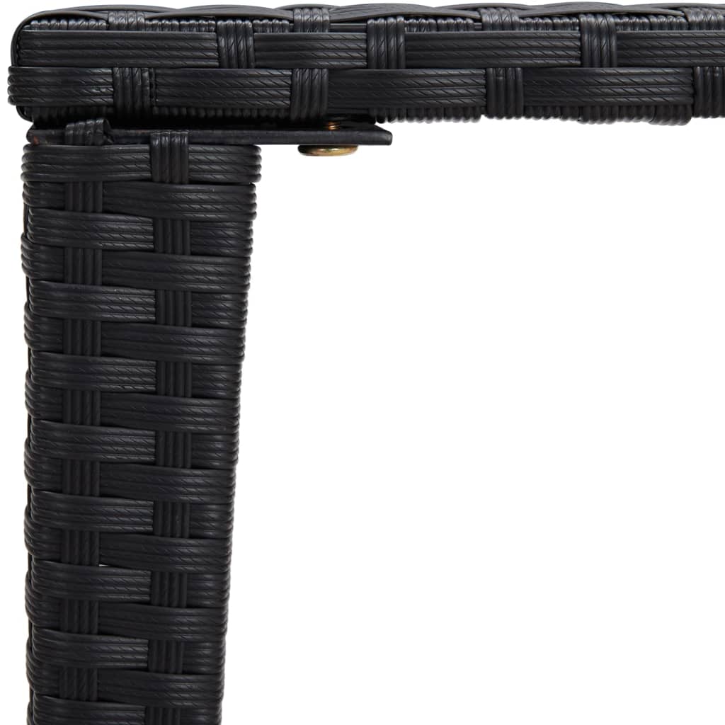 vidaXL Satztische 3 Stk. Schwarz Poly Rattan