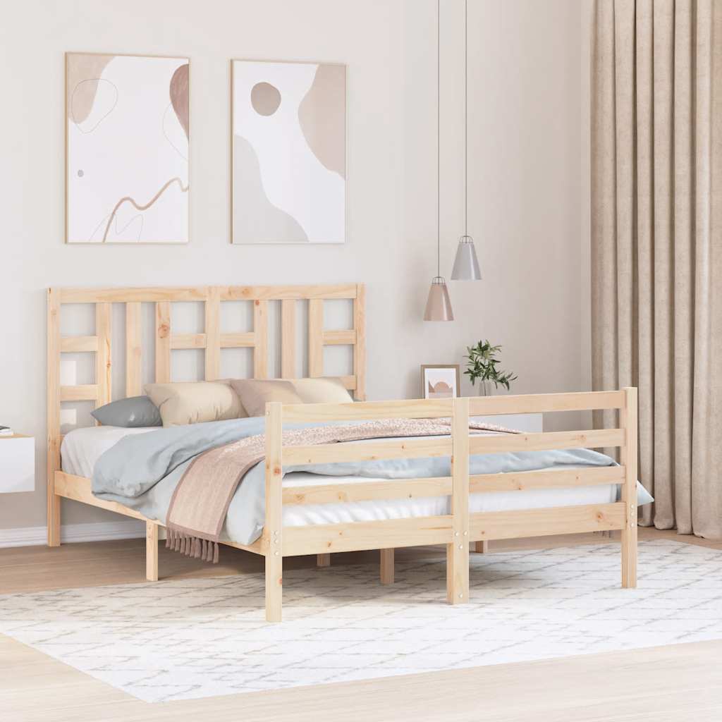 vidaXL Massivholzbett ohne Matratze Kiefernholz