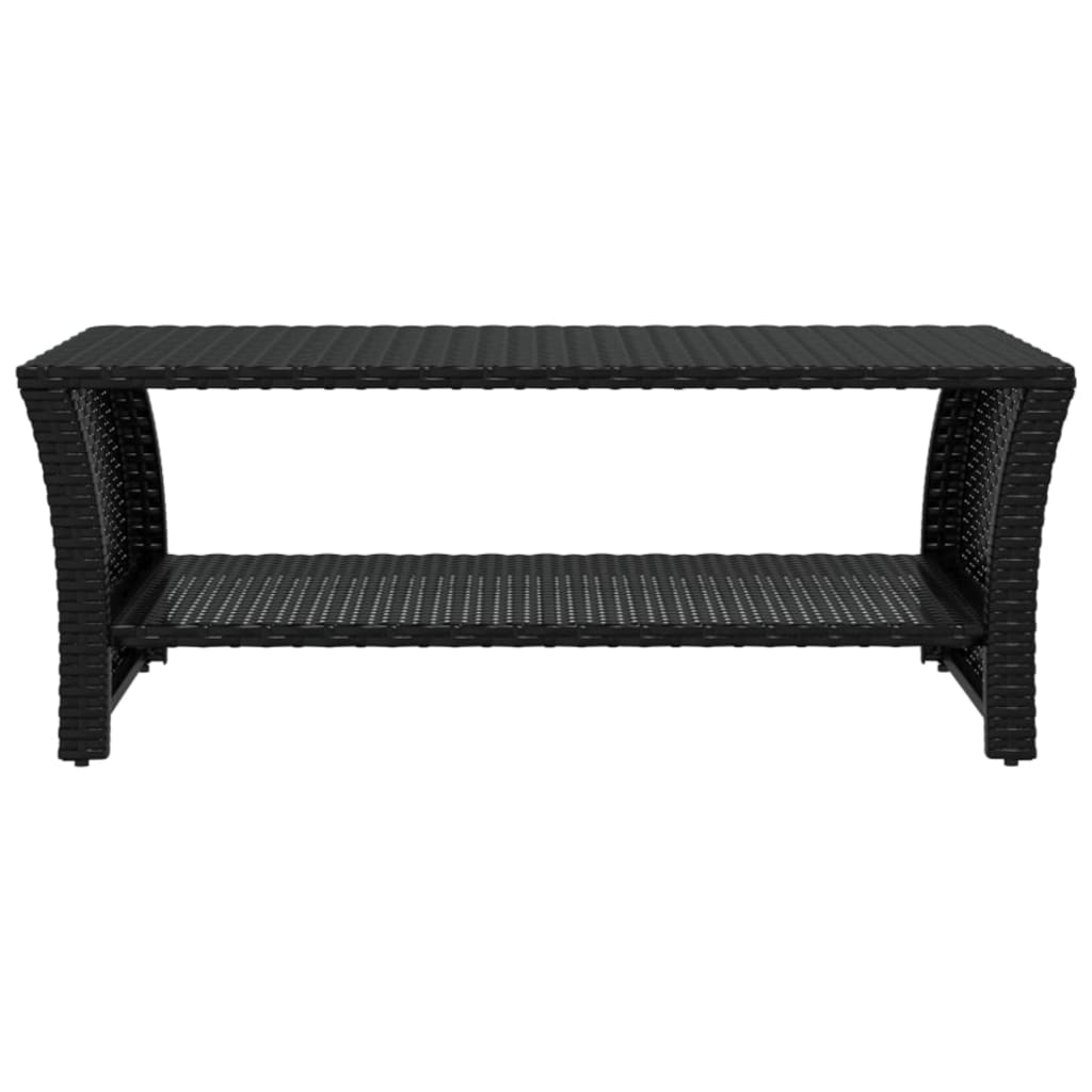vidaXL Couchtisch Schwarz 100x50x40 cm Poly Rattan
