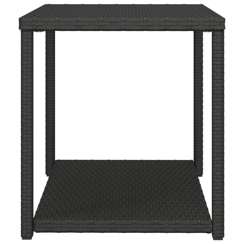 vidaXL Beistelltisch Schwarz 55x45x49 cm Poly Rattan