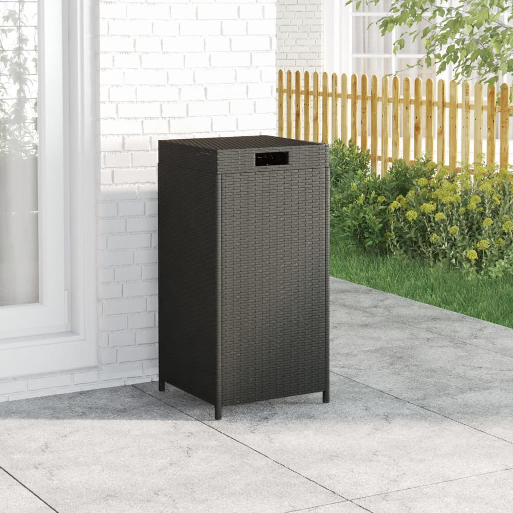 vidaXL Müllbehälter Schwarz 40x40x80 cm Poly Rattan