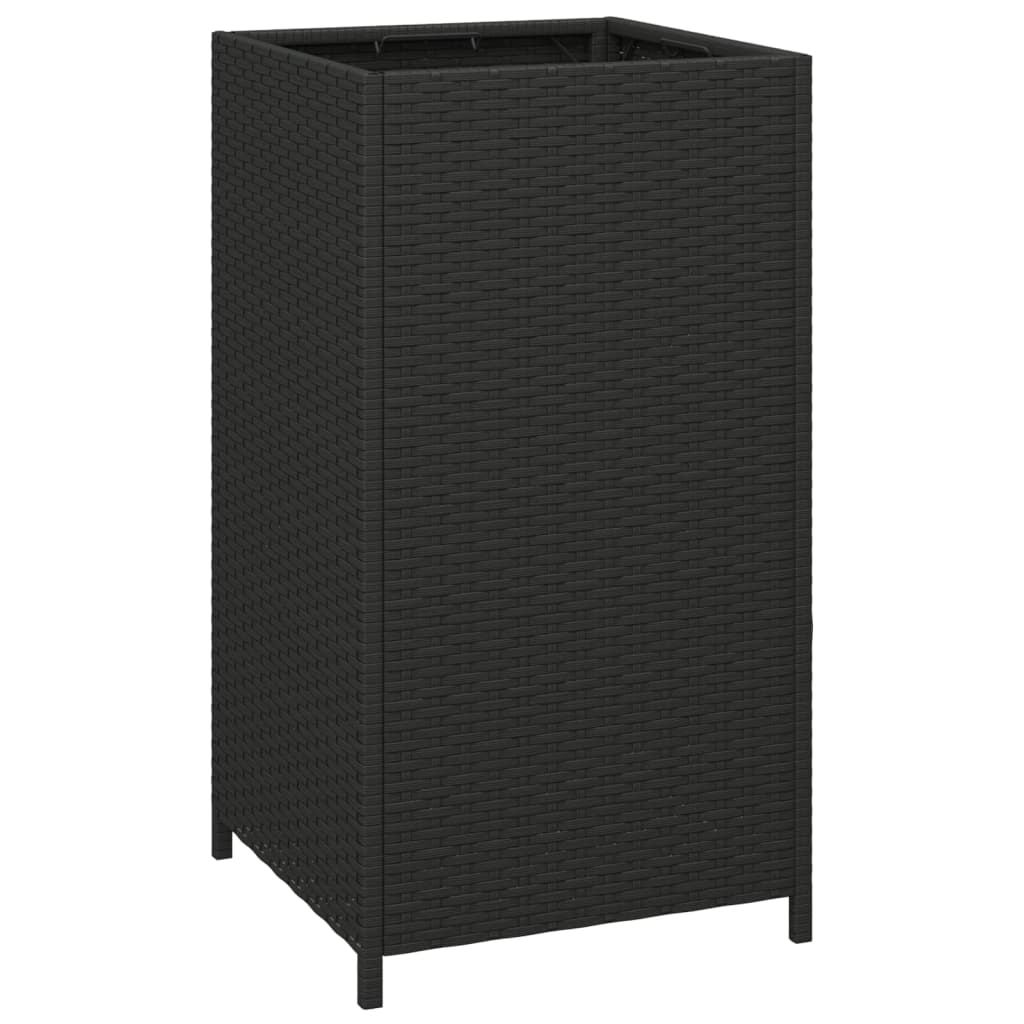 vidaXL Müllbehälter Schwarz 40x40x80 cm Poly Rattan
