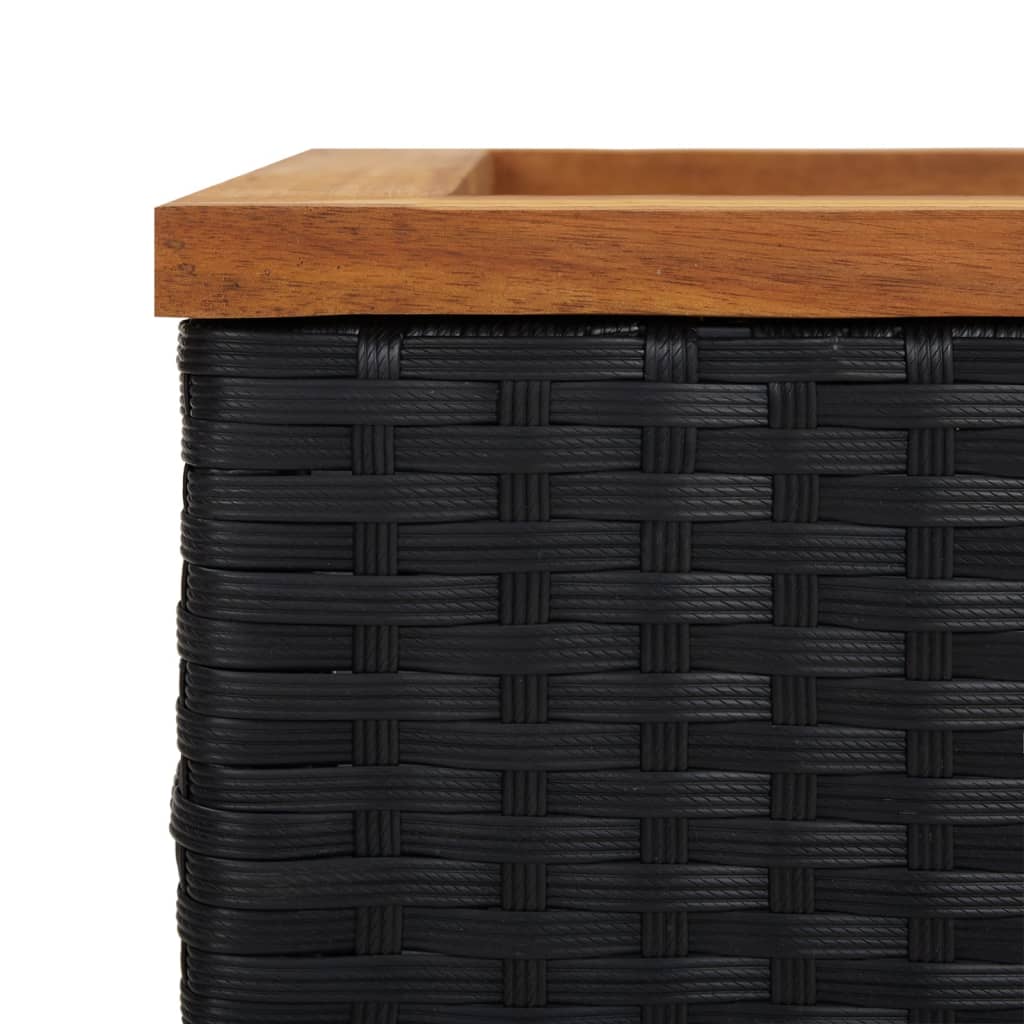 vidaXL Pflanzkübel Schwarz 80x40x40 cm Poly Rattan