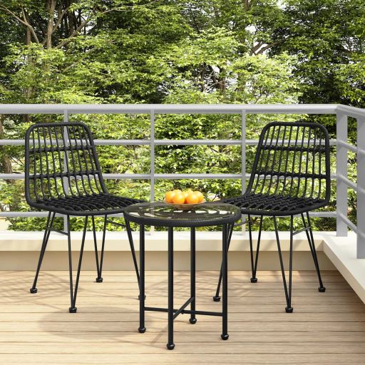 vidaXL Gartenstühle 2 Stk. 48x62x84 cm PE-Rattan
