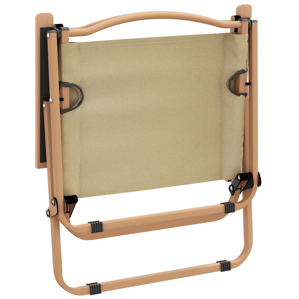 vidaXL Campingstühle 2 Stk. Beige 54x43x59 cm Oxford-Gewebe