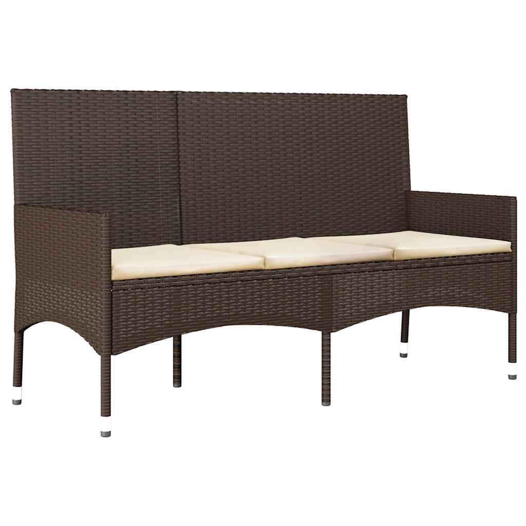 vidaXL 4-tlg. Garten-Lounge-Set mit Kissen Braun Poly Rattan