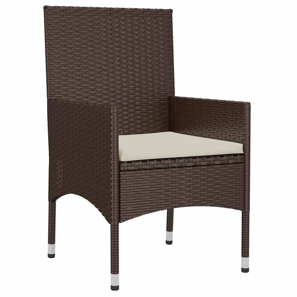 vidaXL 4-tlg. Garten-Lounge-Set mit Kissen Braun Poly Rattan
