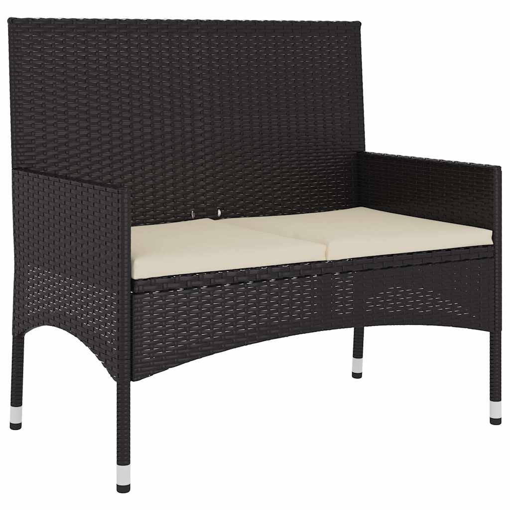 vidaXL 6-tlg. Garten-Lounge-Set mit Kissen Schwarz Poly Rattan