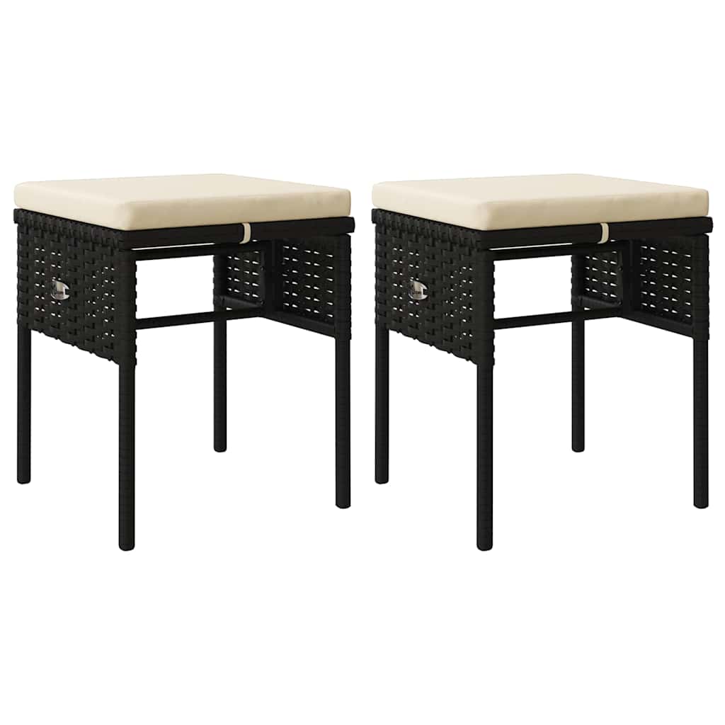 vidaXL 6-tlg. Garten-Lounge-Set mit Kissen Schwarz Poly Rattan