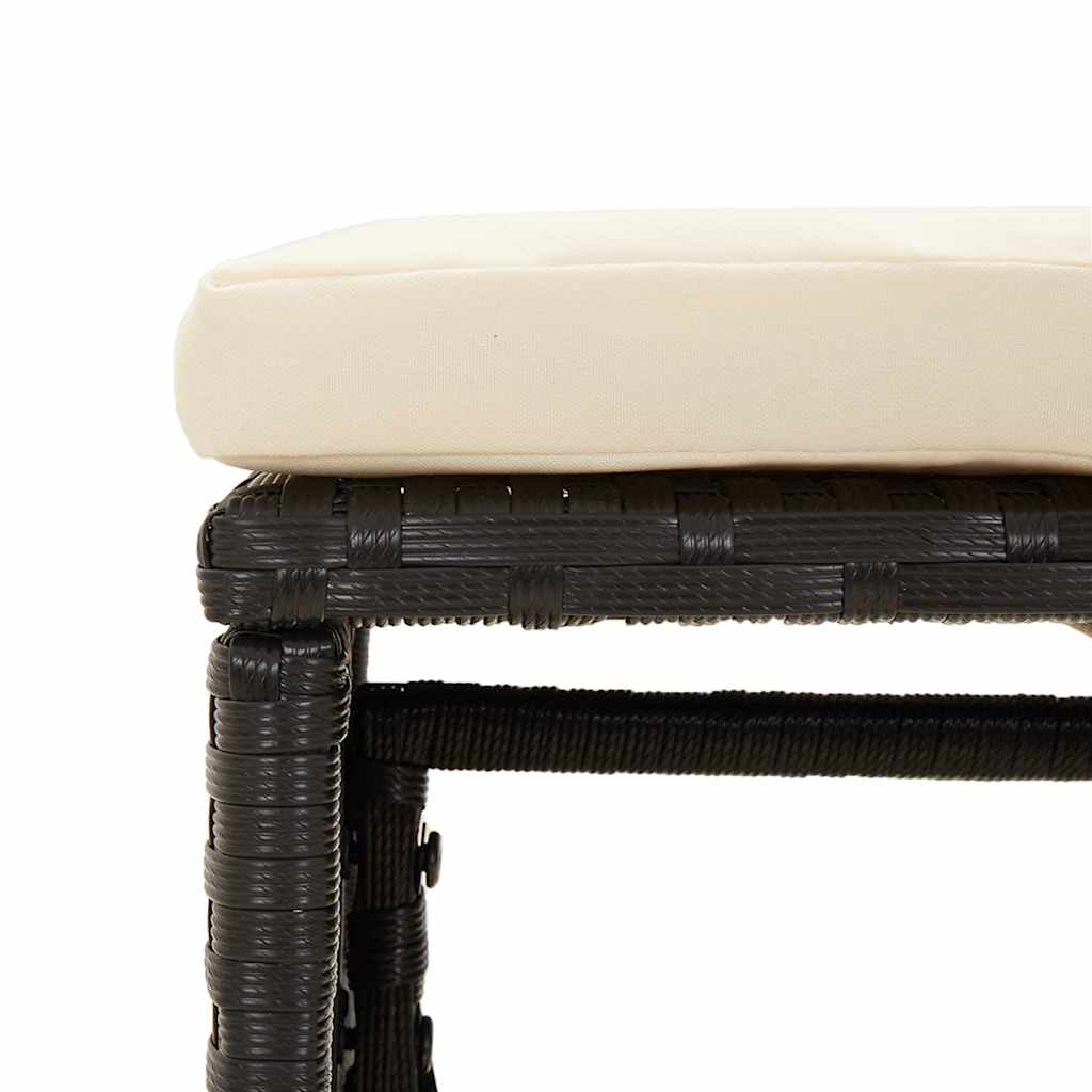 vidaXL 6-tlg. Garten-Lounge-Set mit Kissen Schwarz Poly Rattan