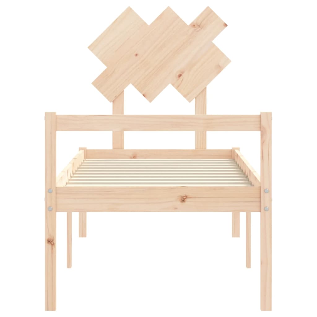 vidaXL Seniorenbett mit Kopfteil Massivholz