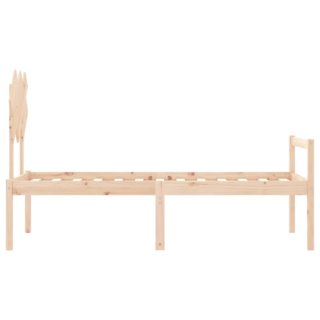 vidaXL Seniorenbett mit Kopfteil Massivholz