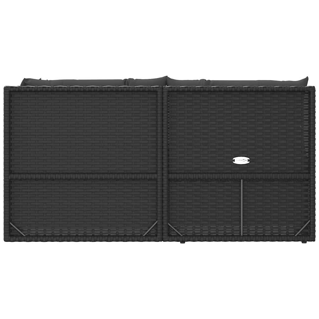 vidaXL 5-tlg. Garten-Lounge-Set mit Kissen Schwarz Poly Rattan