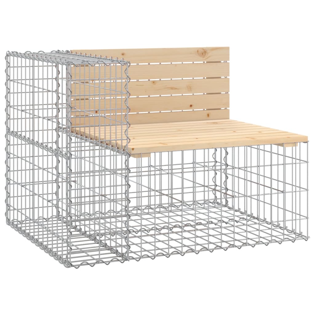 vidaXL Gartenbank aus Gabionen 287x71x65,5 cm Massivholz Kiefer