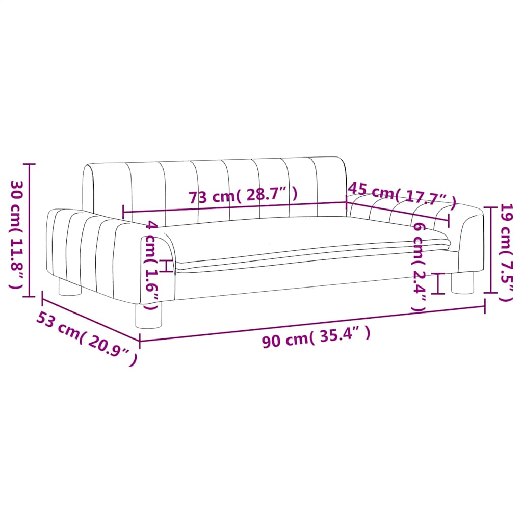 vidaXL Kindersofa Creme 90x53x30 cm Stoff