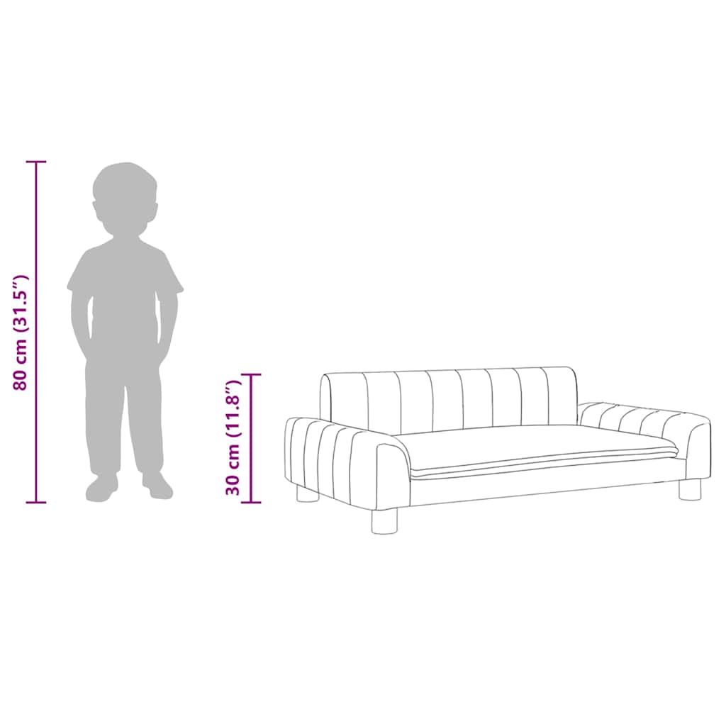 vidaXL Kindersofa Schwarz 90x53x30 cm Kunstleder