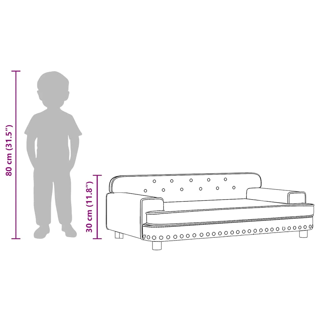 vidaXL Kindersofa Schwarz 90x53x30 cm Kunstleder