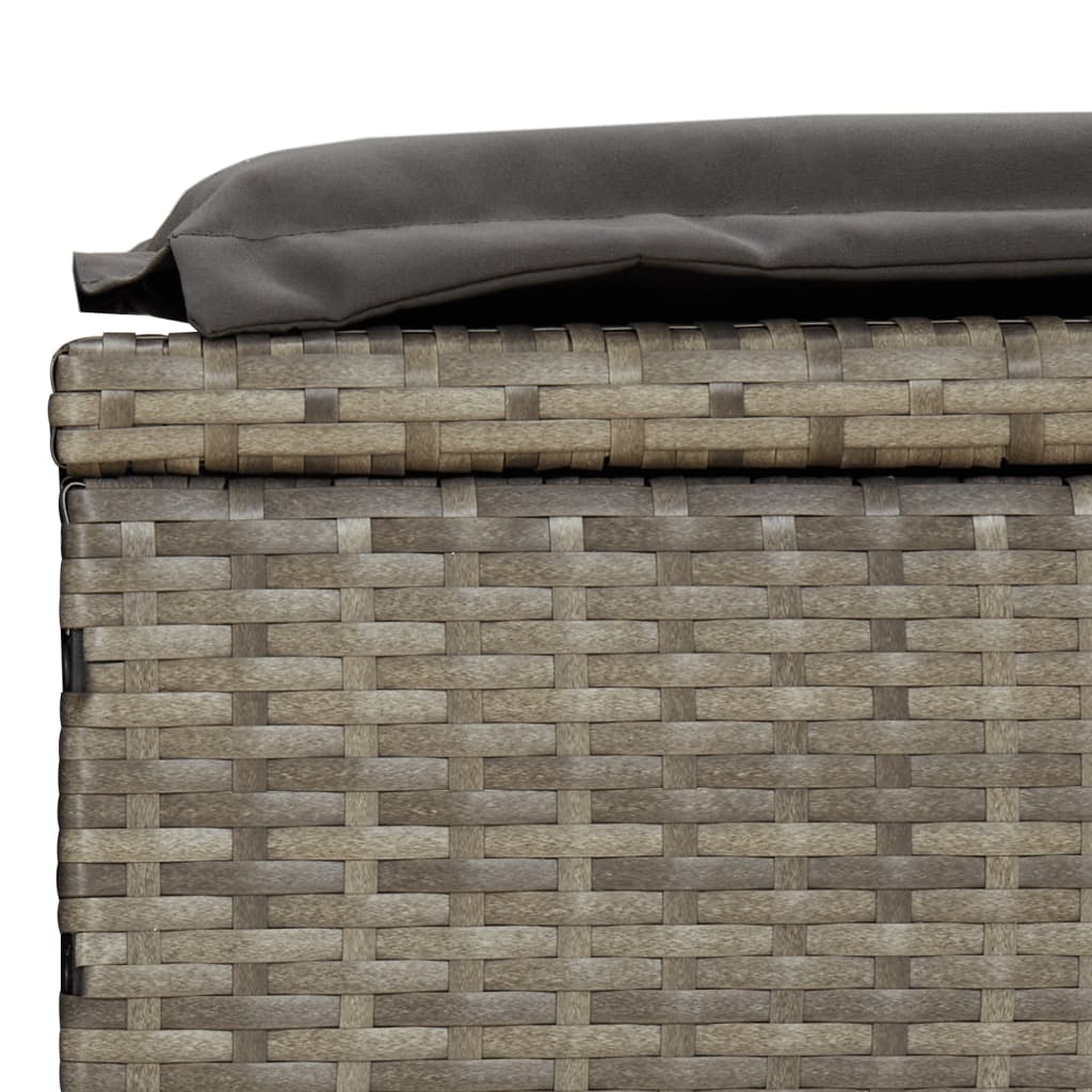 vidaXL Sonnenliege 1 Stk. mit Auflage Grau 201x55x62 cm Poly Rattan