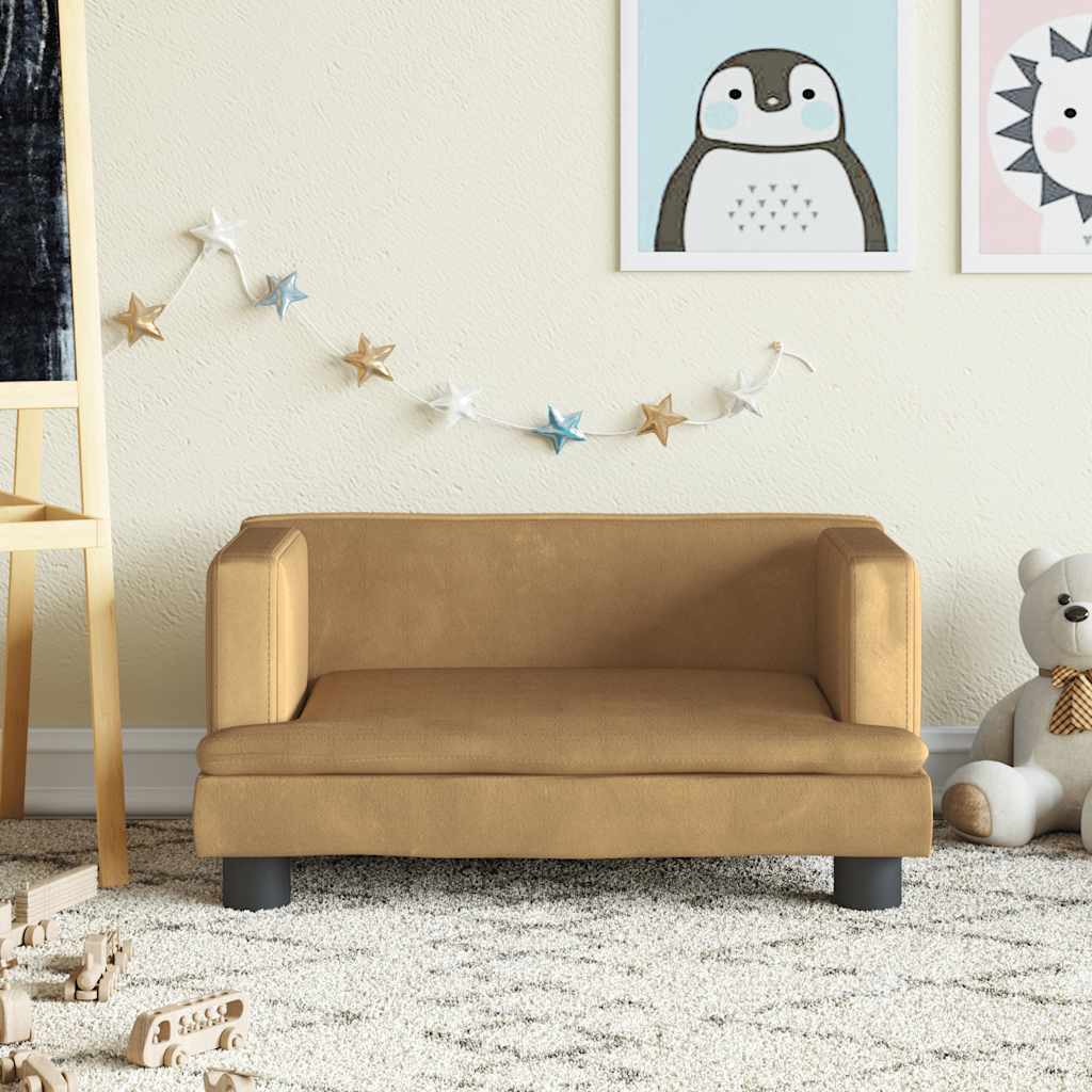 vidaXL Kindersofa Blau 80x45x30 cm Samt