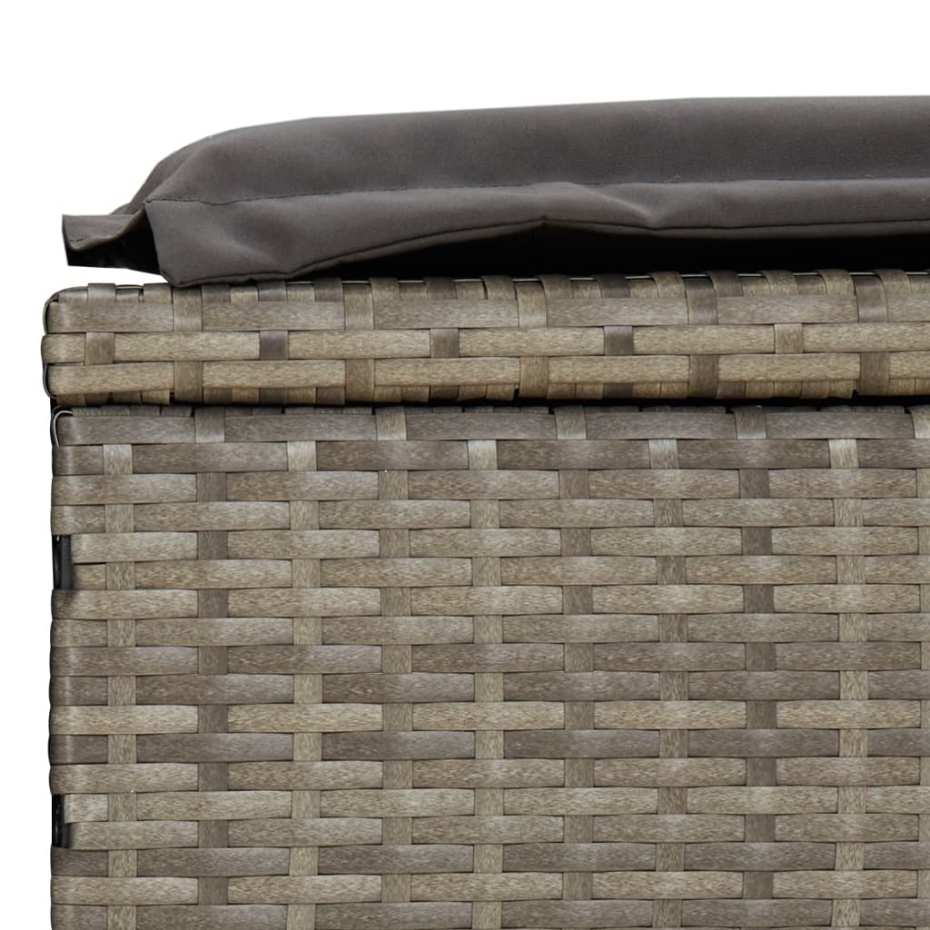 vidaXL Sonnenliege mit Runddach Grau 211x57x140 cm Poly Rattan