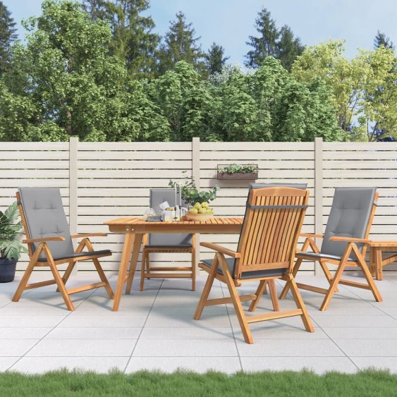 vidaXL Gartenstühle mit Kissen 2 Stk. Massivholz Teak