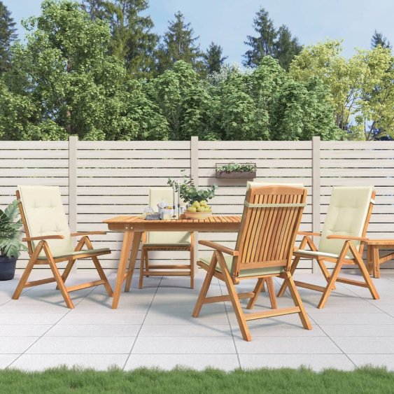 vidaXL Gartenstühle mit Kissen 2 Stk. Massivholz Teak