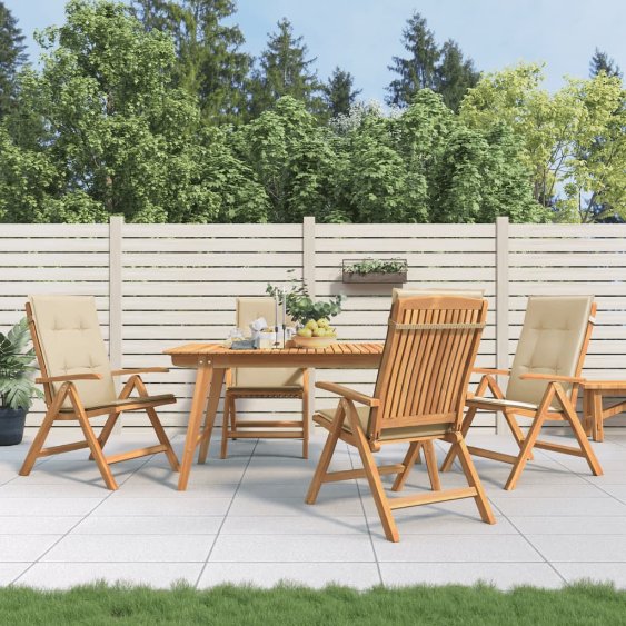 vidaXL Gartenstühle mit Kissen 2 Stk. Massivholz Teak