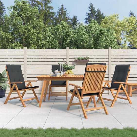 vidaXL Gartenstühle mit Kissen 2 Stk. Massivholz Teak