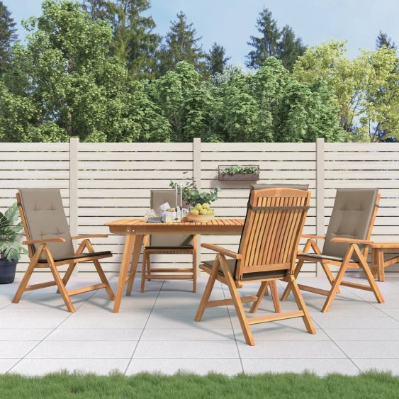 vidaXL Gartenstühle mit Kissen 2 Stk. Massivholz Teak