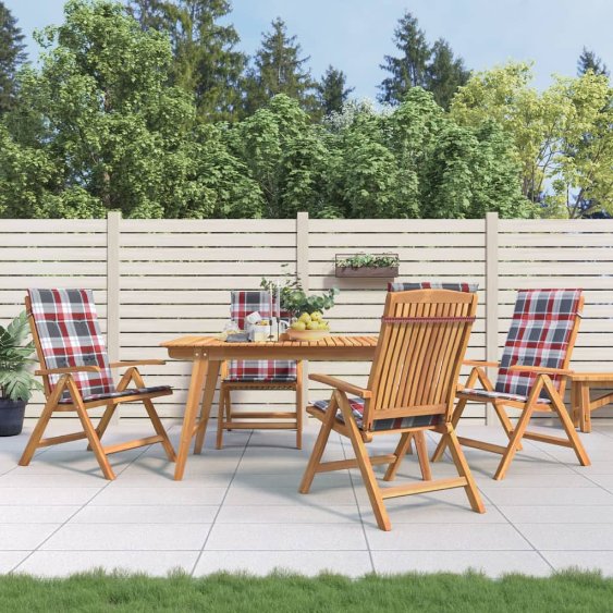 vidaXL Gartenstühle mit Kissen 2 Stk. Massivholz Teak