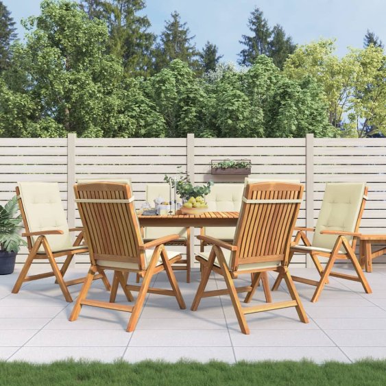 vidaXL Gartenstühle mit Kissen 2 Stk. Massivholz Teak