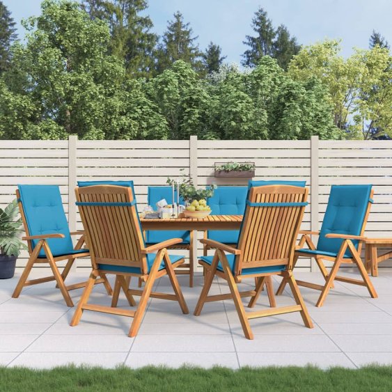 vidaXL Gartenstühle mit Kissen 2 Stk. Massivholz Teak