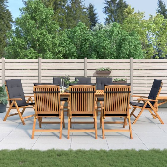 vidaXL Gartenstühle mit Kissen 2 Stk. Massivholz Teak