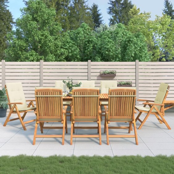 vidaXL Gartenstühle mit Kissen 2 Stk. Massivholz Teak