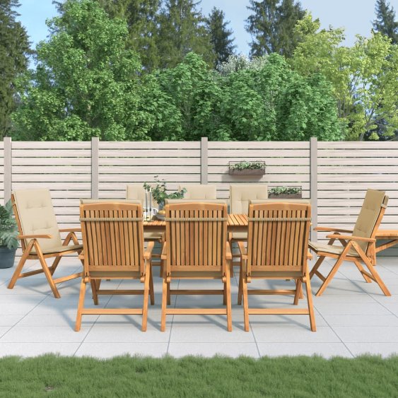 vidaXL Gartenstühle mit Kissen 2 Stk. Massivholz Teak