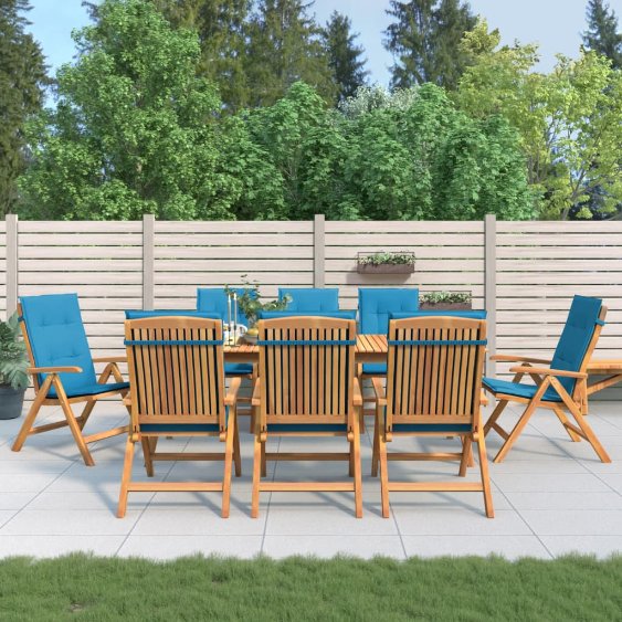 vidaXL Gartenstühle mit Kissen 2 Stk. Massivholz Teak