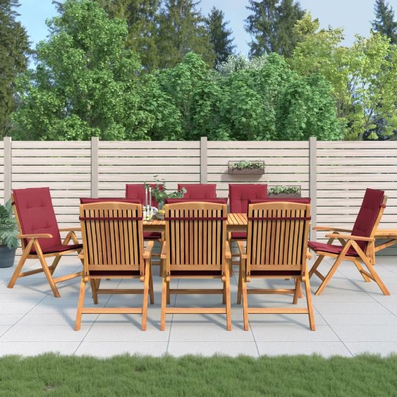 vidaXL Gartenstühle mit Kissen 2 Stk. Massivholz Teak