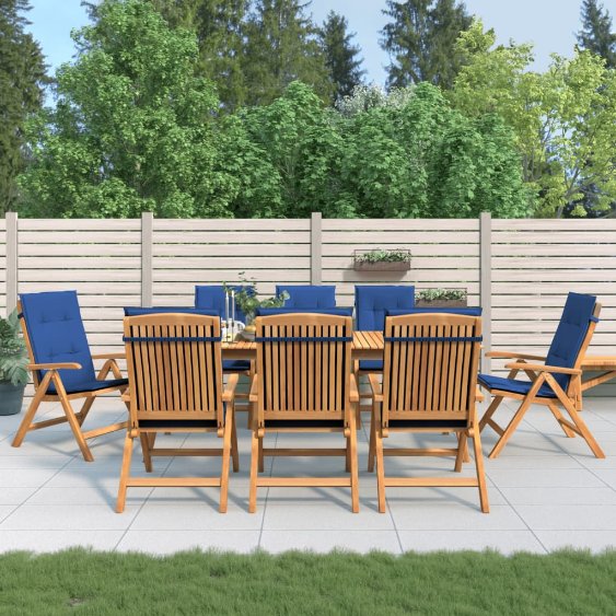 vidaXL Gartenstühle mit Kissen 2 Stk. Massivholz Teak