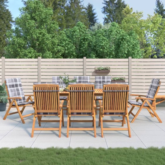 vidaXL Gartenstühle mit Kissen 2 Stk. Massivholz Teak