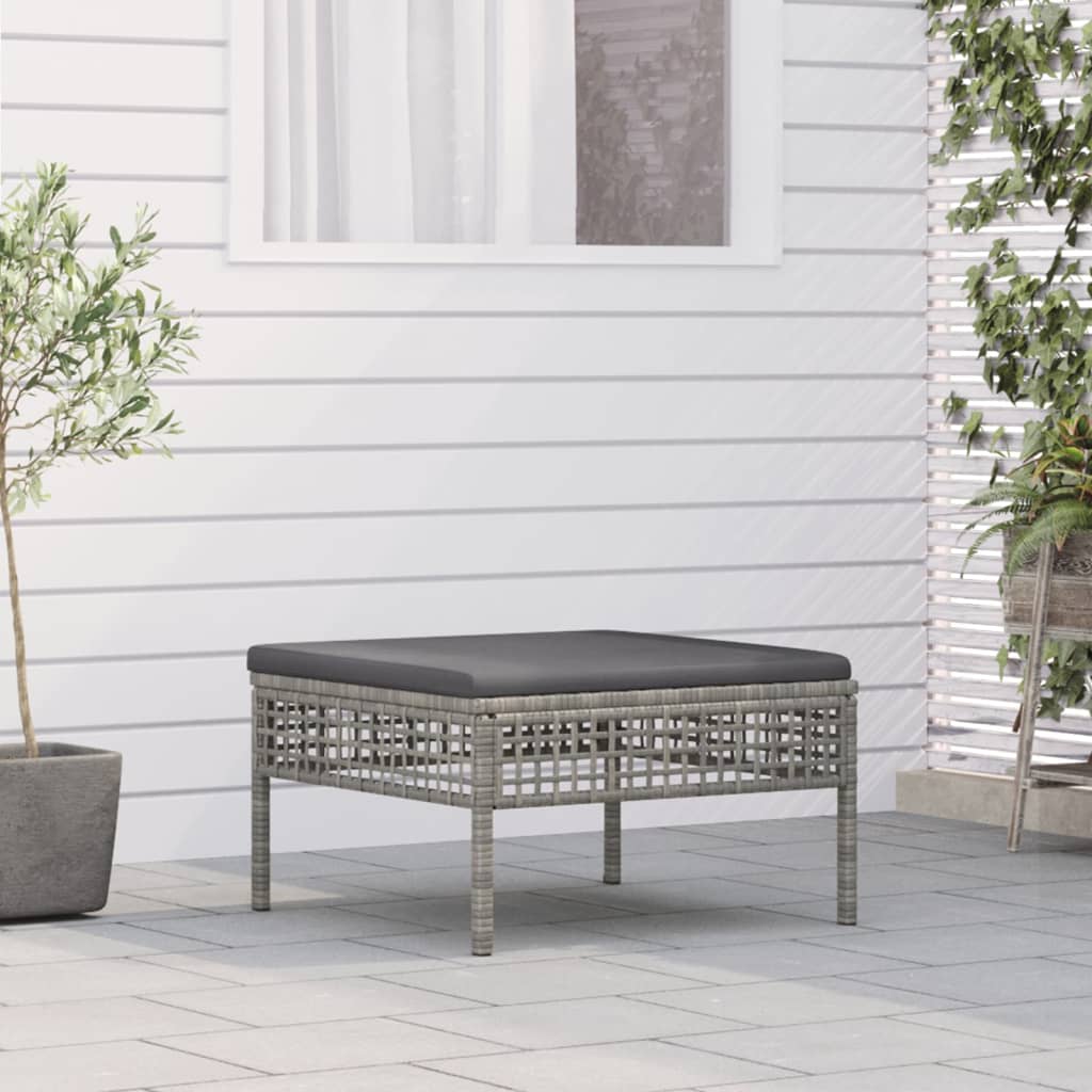 vidaXL Garten-Ecksofas mit Kissen 2 Stk. Grau Poly Rattan