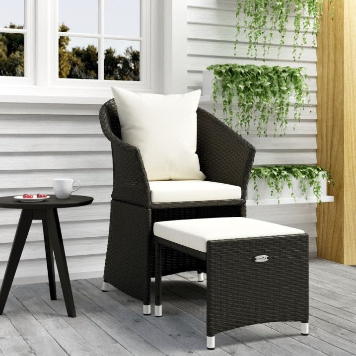 vidaXL 2-tlg. Garten-Lounge-Set mit Kissen Braun Poly Rattan