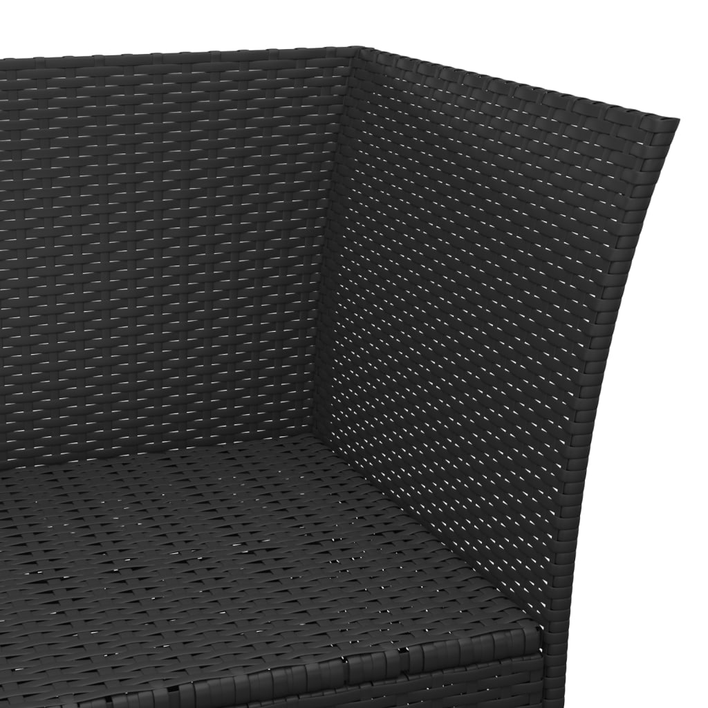 vidaXL 4-tlg. Garten-Lounge-Set mit Kissen Schwarz Poly Rattan