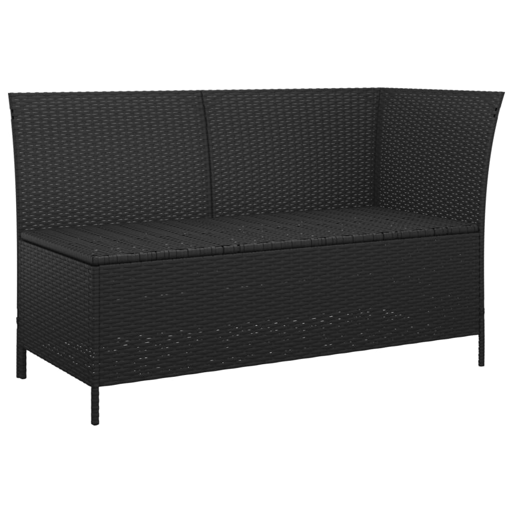 vidaXL 4-tlg. Garten-Lounge-Set mit Kissen Schwarz Poly Rattan