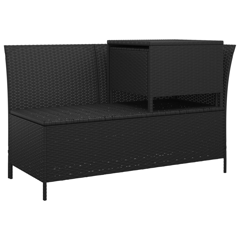 vidaXL 4-tlg. Garten-Lounge-Set mit Kissen Schwarz Poly Rattan