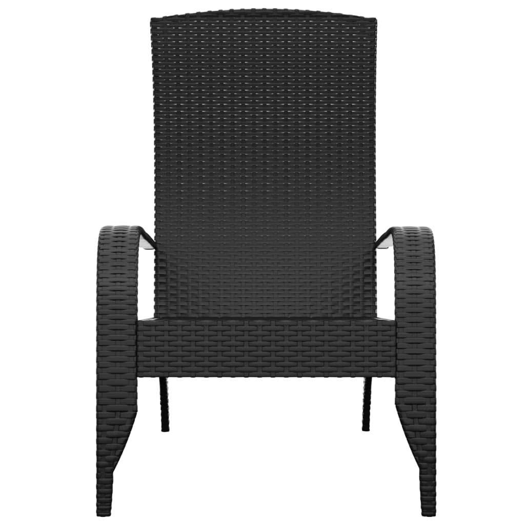 vidaXL Adirondack-Gartenstuhl Schwarz Poly Rattan