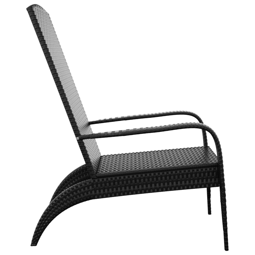 vidaXL Adirondack-Gartenstuhl Schwarz Poly Rattan