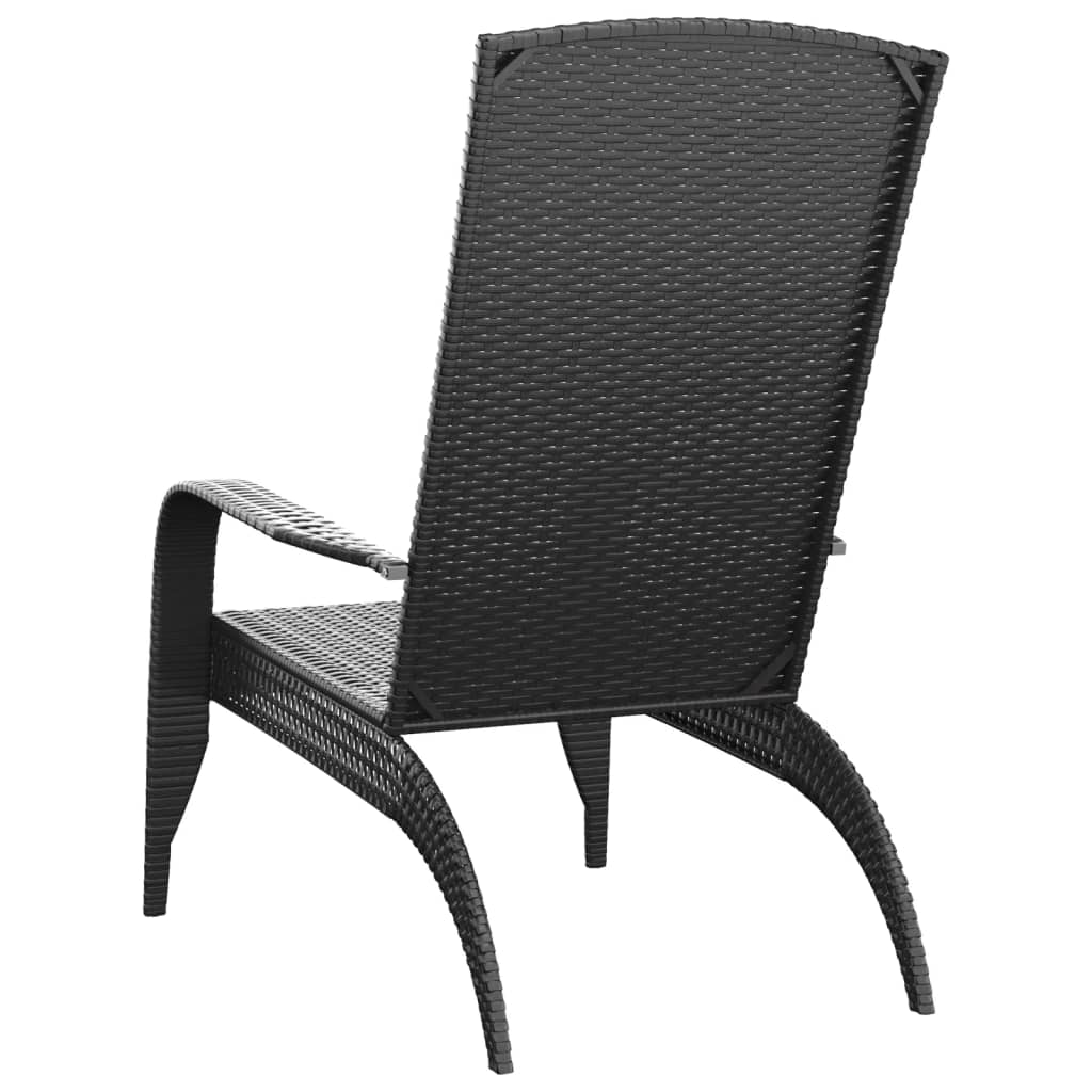vidaXL Adirondack-Gartenstuhl Schwarz Poly Rattan