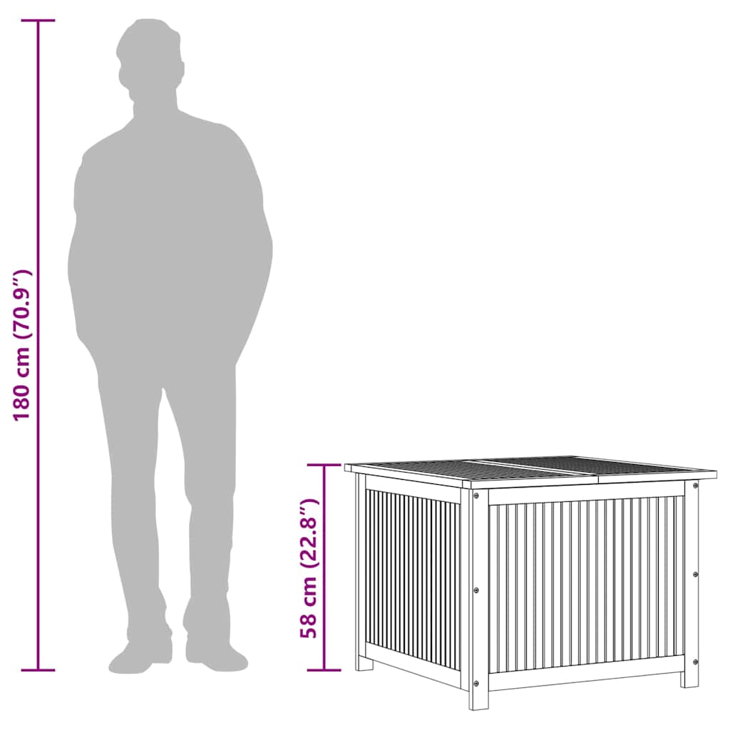 vidaXL Gartenbox 75x75x58 cm Massivholz Akazie