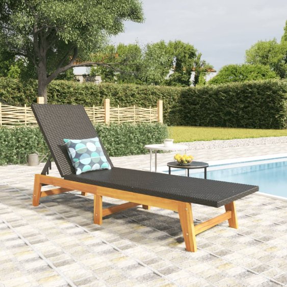vidaXL 3-tlg. Garten-Lounge-Set Poly Rattan & Massivholz Akazie
