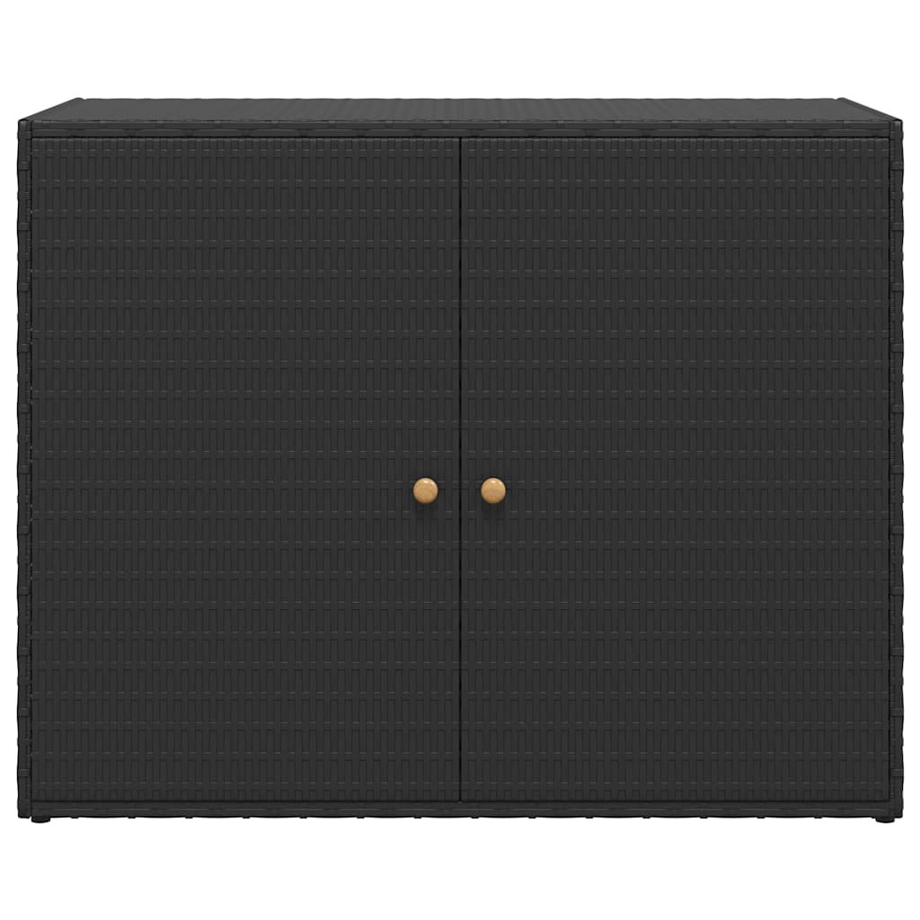 vidaXL Gartenschrank Schwarz 100 x 55,5 x 80 cm Poly Rattan